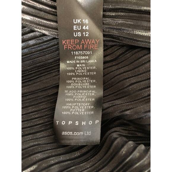 Topshop Metallic Plisse Dress Cut Out Halter Neck Evening Party Gold NWT 12 - Picture 8 of 10